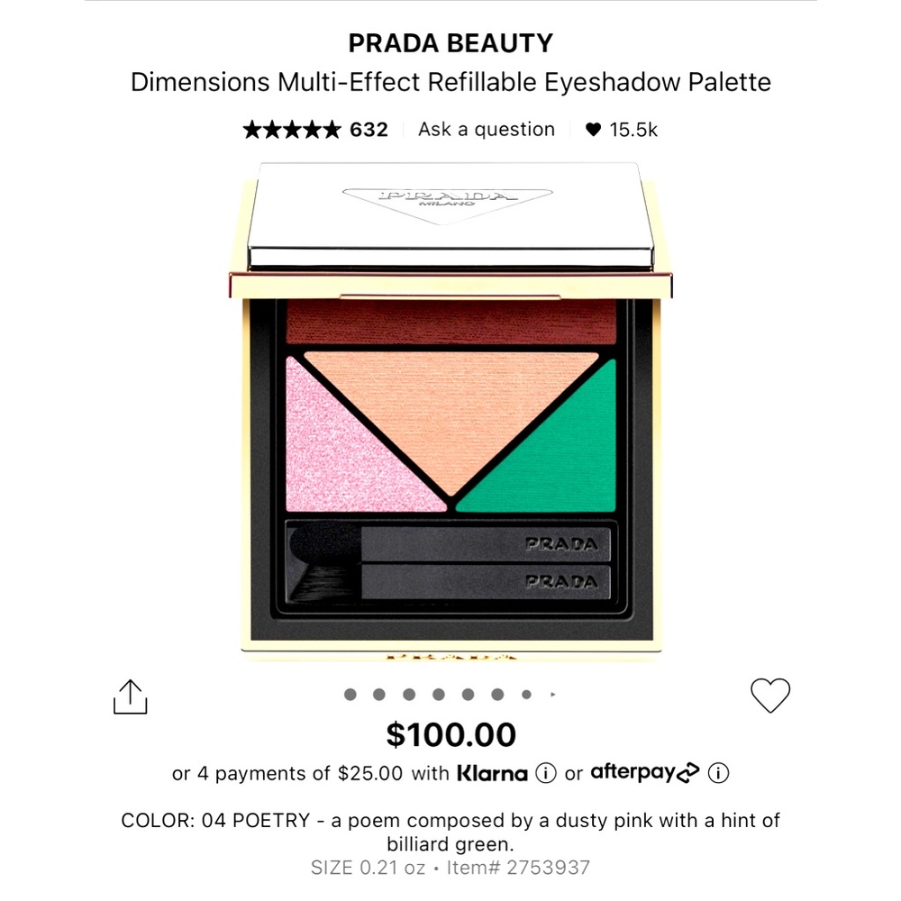 Prada Dimensions Multi-Effect Refillable Eyeshadow Palette - Poetry